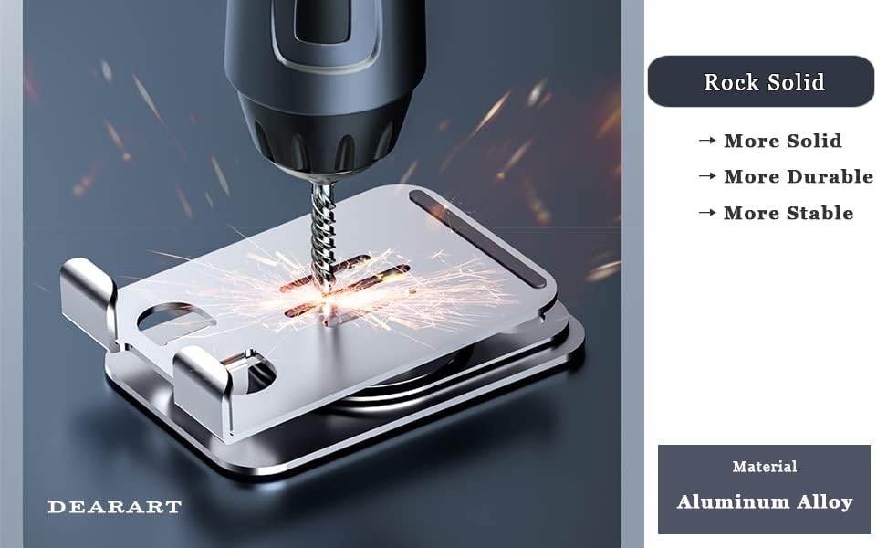 DEARART Cell Phone Stand, 360° Adjustable Phone Stand for Desk, Foldable Phone Holder Fully Carried Easily, Grey (Square Base) – Enhanced Compatibility and Speed