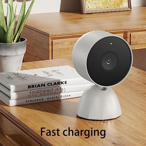 Wired Charging Stand for Google Nest Cam Battery – 9.8 Feet Cable Base for Seamless Power & Enhanced Security – Stylish White Design for Smart Home Setup – Reliable Accessory for Nest Cam Battery Users
