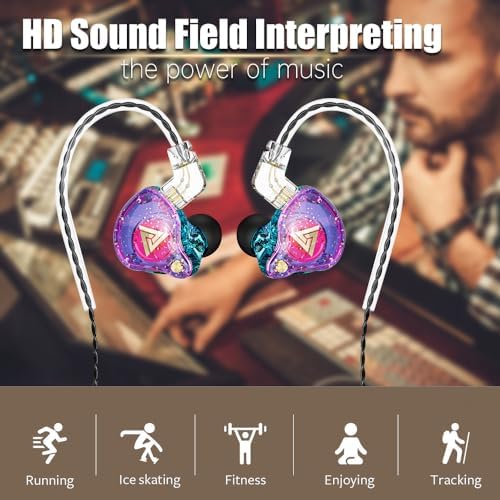 AK6 PRO Wired Gaming Earbuds 2 Pack – Immerse Yourself in Hi-Fi Sound with 10 mm Dynamic Drivers, Deep Bass, and Advanced Noise Cancellation – Ergonomically Crafted for Ultimate Comfort in Stylish Black and Purple Finish, Universally Compatible with All Devices