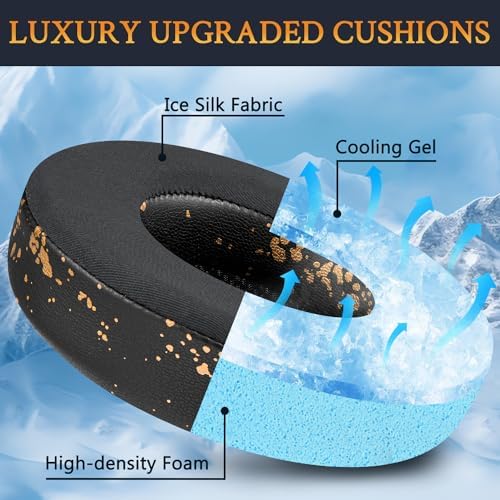 Upgrade Your Gaming Experience with SOULWIT Cooling Gel Ear Pads for Corsair Virtuoso RGB Wireless XT SE – Premium Noise Isolation Cushions for Enhanced Comfort and Performance, Ergonomically Designed for Long Sessions, Easy Installation, Sleek Black Finish