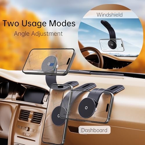 Experience Ultimate Convenience with the pzoz Mag Safe Car Mount – Adjustable Magnetic Dashboard Holder for i Phone 12 to 16 Pro Max – Secure, Stylish, and Hands-Free Navigation Solution for Modern Drivers