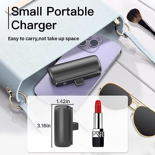 Dual Pack 5500 m Ah Mini Portable Charger for i Phone – Ultra-Compact Power Bank with PD Fast Charging in Stylish Black & Pink – Perfect Travel Accessory for i Phone 14/13/12/11/X/8/7/6 – Enhanced Compatibility & Convenience for On-the-Go Power