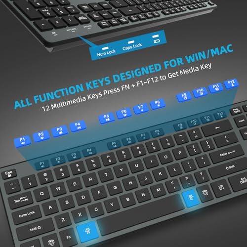 Experience Ultimate Comfort with the BFRIENDit Ultra-Quiet Wireless Keyboard – Sleek 2.4 GHz Connection for Mac & Windows, Slim Chocolate Key Design for Effortless Typing and Enhanced Productivity, Perfect for Home, Office, and Smart TV Use – Effortless Connectivity Meets Stylish Functionality