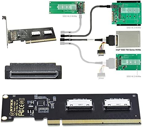 Maximize SSD Performance with NFHK M.2 to Oculink Adapter – Dual 2-to-2 PCIe NVME/AHCI Connector for Enhanced Speed | Supports 2230/2242/2280/22110 mm Drives | Ideal for High-Performance Gaming & Content Creation | Plug-and-Play Installation for Seamless Upgrades | Durable, Compact Design for Reliable Connections