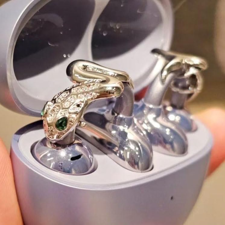 Elevate Your Earbuds with a Chic Silver Rhinestone Bow Clip-On Accessory – Customizable DIY Earbud Decor for Fashion-Forward Audio Enthusiasts – Perfect for Daily Use & Special Events