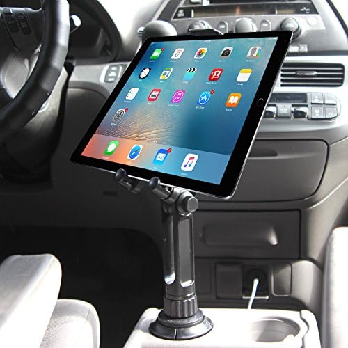 Universal Tablet Car Holder Mount – Cellet Premium Cup Holder Cradle with 360-Degree Rotation for i Pad, Samsung Galaxy, Amazon Fire, and Microsoft Surface – Effortless Installation, Optimal Stability, and Enhanced Viewing Experience While Driving