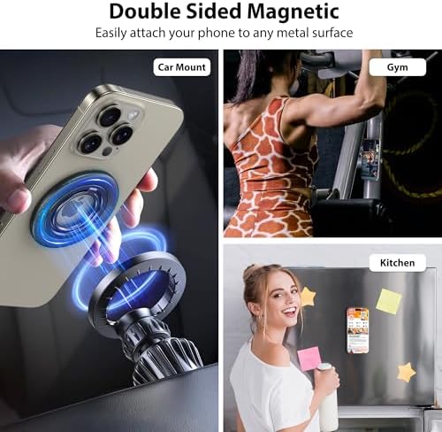 Crea Dream Magnetic Phone Ring Holder Set for Mag Safe – 360° Rotating Grip Stand with Dual-Sided Kickstand for i Phone 16, 15, 14, 13 Series – Enhanced Stability & Versatile Viewing Experience