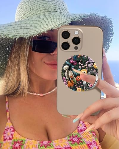 Tycamp Vintage Floral Magnetic Phone Grip – Chic Mag Safe-Compatible Ring Holder for i Phone 16/15/14/13/12 Series – Adorable & Practical Phone Stand for Women and Girls – Superior Grip for Safe Handling & Effortless Selfie Capture