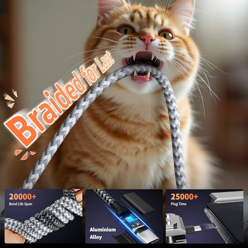 10 FT USB to USB C Fast Charging Cables – 3-Pack of Durable Type C to USB A Charger Cords for i Phone 16/15, i Pad, Galaxy S25/S24/S23/S22 – Enhanced 3.1 A Speed & Long Reach for Ultimate Convenience and Compatibility