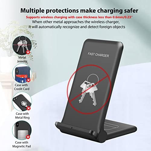 Innovative Dual Device Wireless Charging Stand – 20 W Fast Charge for i Phone 16/16 Pro/15/14/13/12/X & Air Pods, Portable Foldable Induction Station for Samsung, Pixel, LG, Xperia – Hassle-Free Plugless Design for Effortless On-the-Go Power Management
