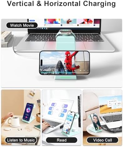 Revolutionize Your Charging Experience with the ADADPU 3-in-1 Wireless Charging Station for i Phone, Apple Watch, and Air Pods – Seamlessly Power Up Your i Phone 16 Pro Max, 15, 14, 13, 12, 11 Pro Max, XR, 8 Plus, and Watch Series 2-8 with Included 5 ft Cable and Adapter – Stylish, Space-Saving Design for Effortless Organization and Rapid Charging Efficiency