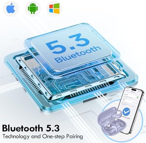 Kurdene Wireless Sport Earbuds – Ultra-Comfortable Bluetooth Headphones with 60 Hours Playtime, Immersive Deep Bass Sound, and Secure Over-Ear Fit for Active Use – Perfect for Running, Workouts, and Business Calls – Lightweight, Sweat-Resistant Design in Sleek Black Finish