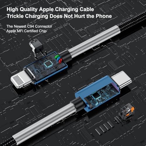10-Foot Apple MFi Certified USB C to Lightning Charging Cable – Dual Pack High-Speed i Phone Charger for 14/13/12 Series and i Pad – Durable Long Charging Cord for Ultimate Convenience and Flexibility