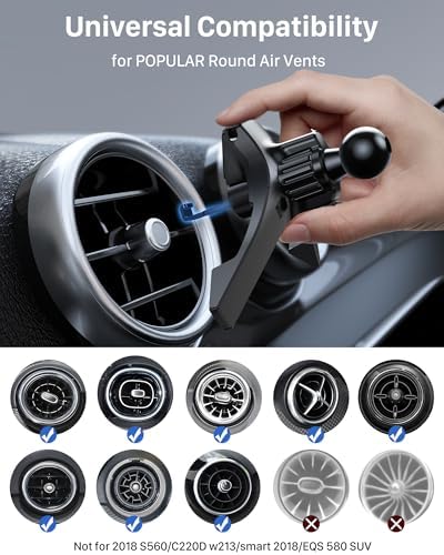 Premium Car Vent Phone Mount for Mercedes Benz & Mini Cooper – Elegant Design for Enhanced Compatibility with Big Phones and Thick Cases – Effortless Installation and 360-Degree Rotation for Safe Navigation – Elevate Your Driving Experience with Luxury Automotive Accessories