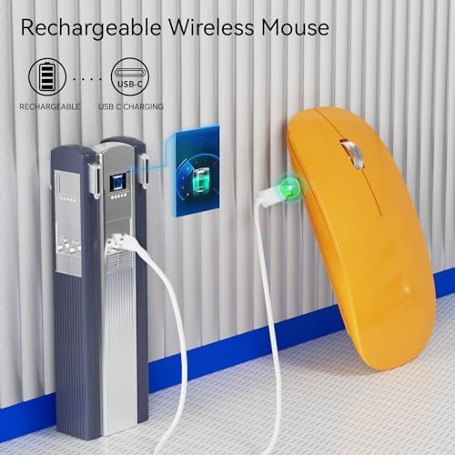 Elevate Your Computing with the Uiosmuph G11 Wireless Mouse – Stylish Purple Slim Design, USB C Rechargeable & Silent Click Technology for Effortless Precision and Comfort on Laptop, Mac, and PC