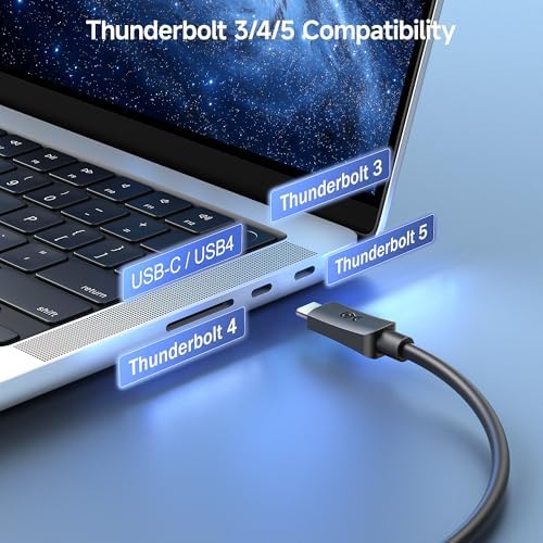 High-Speed 20 Gbps USB C to USB C Monitor Cable – 6 ft, Supports 8 K@30 Hz & 4 K@120 Hz Video, 240 W Power Delivery, Ideal for Gaming & Professional Use, Compatible with Thunderbolt 4, Car Play, Android Auto – Ultimate Connectivity Solution for Enhanced Performance