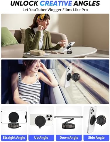 Magnetic Suction Cup Car Phone Holder by i Mangoo – 360° Rotatable Smartphone Mount for Universal Compatibility – Enhanced Stability for Safe Navigation and Hands-Free Convenience – Ideal for Mag Safe Devices