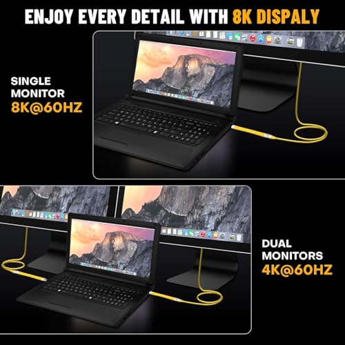 USB 4.0 Date Cable Portable Keychain 0.42ft, 240W 5A Fast Charging USB C Cable, 40Gbps Data Transfer, 8K 60Hz Video Display for iPhone 16 15 Pro Max, iPad, Thunderbolt 4/3, Hub, External SSD (Black) – Enhanced Compatibility and Speed