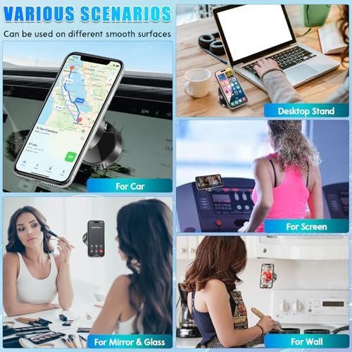 Ultimate 360° Magnetic Suction Cup Phone Mount – Adjustable, Foldable Design for All Smartphones – Effortless Hands-Free Navigation with Robust Grip on Any Surface – Perfect for Safe Driving and Stylish Functionality