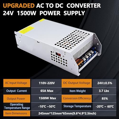 Versatile 24 V 60 W AC to DC Power Supply Adapter – High-Efficiency Converter for CCTV, RVs, LED Lighting, and Pumps – Universal Multi-Voltage Compatibility (110 V/120 V/220 V) for Consistent Performance in All Applications