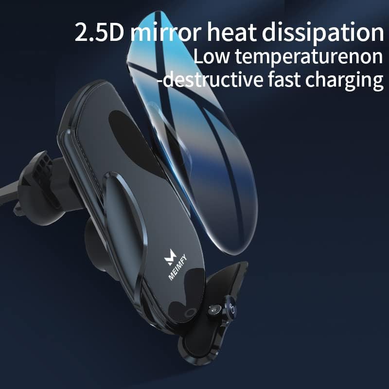 Innovative Wireless Car Charger Mount with Auto-Clamping Technology – 15 W Qi Fast Charging for All Smartphones, Magnetic DC Compatibility, and Sleek Design for Effortless Convenience in Your Vehicle