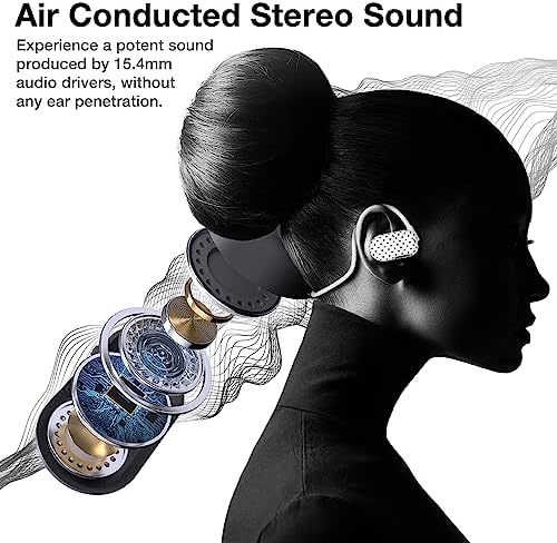 Purity Air Open Ear Headphones – Advanced True Air Conduction Wireless Bluetooth Earbuds with Dual Mic for Clear Calls – Ergonomic, Sweat-Resistant Design for Active Lifestyles – Compatible with i Phone & Android – Ultimate Comfort and Audio Awareness