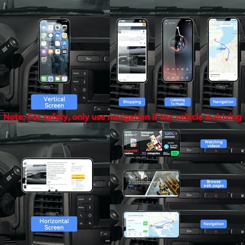 Ford F-150 2015-2020 Magnetic Phone Holder – BEERTE 360° Adjustable Car Mount for 4-7″ Smartphones – Secure Navigation Accessory for Enhanced Driving Safety and Convenience