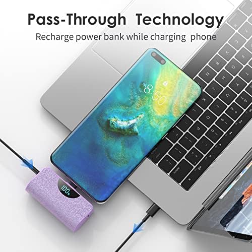 Dual Pack Mini Portable USB-C Power Bank 5200 m Ah – Fast Charging Battery Backup with LCD Display for i Phone 16 Series, Samsung, and Android Devices – Ultimate On-the-Go Power Solution