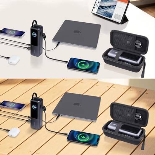 Premium Hard Travel Case for Anker 25,000 m Ah Laptop Power Bank – Shockproof, Water-Resistant Protection with Accessory Storage – Tailored for Anker Zolo A1695 Charger – Compact, Lightweight Design for Ultimate Portability and Organization – Securely Holds Power Bank and Cables for Travel and Daily Use – Ideal Storage Solution for On-the-Go Power Needs – Durable, Stylish Black Case for Enhanced Longevity and Safety – Keep Your Anker Power Bank in Pristine Condition During Adventures and Commutes – Travel Ready with Comfortable Wrist Strap for Easy Carrying – Perfect for Protecting Your High-Capacity Power Bank from Drops, Dust, and Scratches – Accessory Mesh Pocket for Convenient Storage of i Phone Charger and Cables – Designed for Maximum Functionality and Compatibility for Anker 25000 m Ah Laptop Chargers.