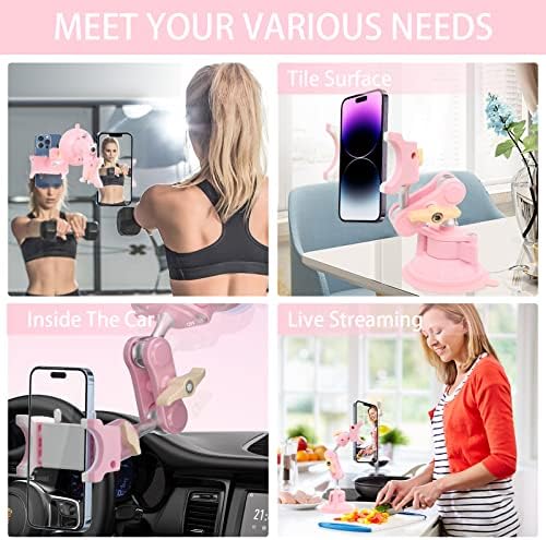 Universal 360° Rotating Suction Cup Phone Mount for Car – Adjustable Dashboard Holder for Enhanced Navigation & Safety (Black) – Optimized for All Smartphone Models