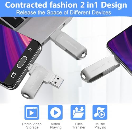 Revolutionize Your Data Management with the HUNPINS 256 GB USB C Thumb Drive – Ultra-Fast 170 MB/s Transfer Speed for Android Phones, Tablets, and PCs – Compact, Durable, and Versatile Memory Stick for Effortless File Backups and Transfers