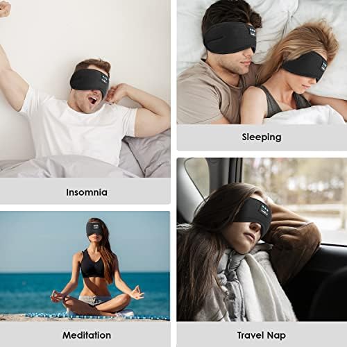 Ultimate Bluetooth Sleep Mask with High-Definition Sound: Perfect for Side Sleepers Seeking Unmatched Comfort and Entertainment – Experience Enhanced Connectivity, Crisp Audio, and Stylish Relaxation for Restful Nights and Mindful Moments – Ideal Gift for Music Lovers and Meditative Souls