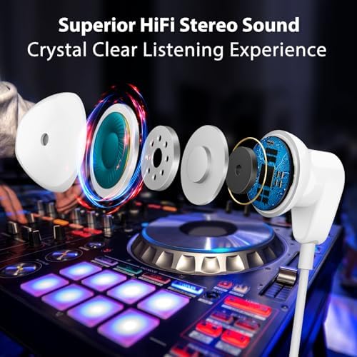 High-Fidelity USB C Headphones for Samsung Galaxy S25 S24 S23 S22 Ultra, i Phone 15 & 16 Pro Max – Premium Wired Type C Earbuds with Built-In Microphone and Volume Control for Crystal-Clear Calls and Immersive Sound Quality – Ideal for Galaxy Z Flip 3, One Plus, and Daily Use