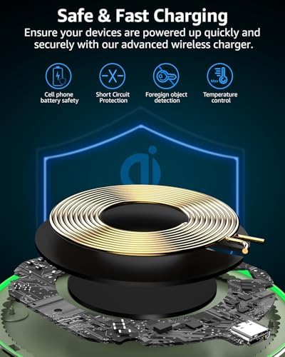 TOZO 2025 Enhanced 15 W Max Fast Wireless Charging Pad – Sleek Gray Charger for i Phone 16/15/14/13/12 Series & Samsung Galaxy S24/S23/S22 – Anti-Slip Design for Secure Charging – Lightweight & Portable Qi-Compatible Accessory for Effortless Power Delivery