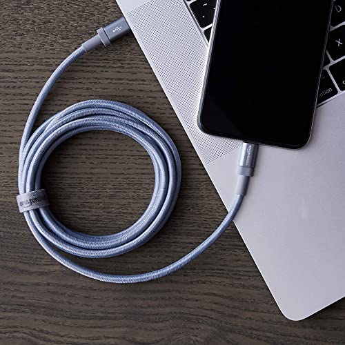 Amazon Basics 6-Foot Nylon Braided USB-C to Lightning Charger Cable – Fast Charging Power for i Phone 14/13/12/11/X/XS Pro/Pro Max/Plus – MFi Certified Durability in Dark Gray – Optimal Performance for Apple Devices on the Go