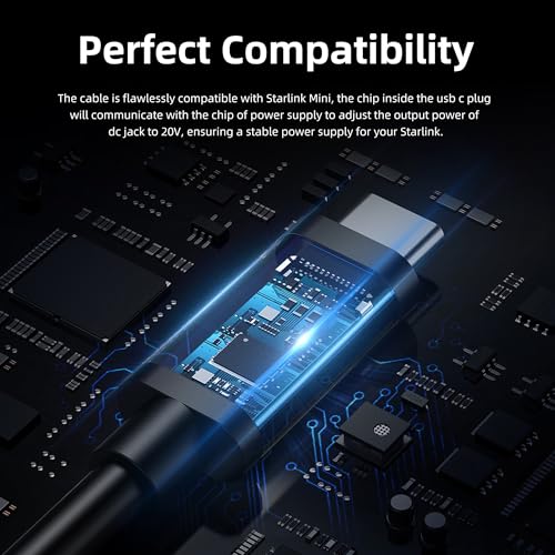 Starlink Mini USB C Cable 10FT with LED Indicator Light, 100W+ PD Source Starlink Mini USBC to DC Power Cable Cord 3m – Enhanced Compatibility and Speed