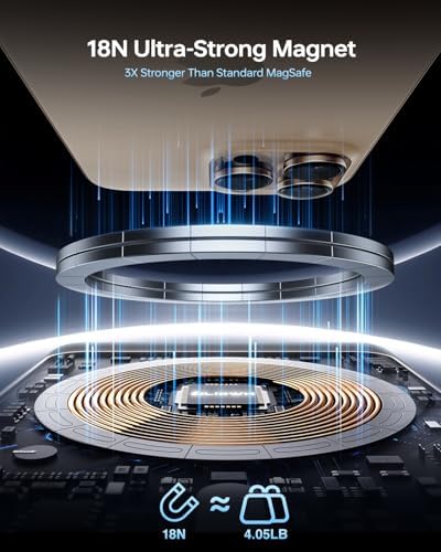 Ultra-Slim 10,000 m Ah Magnetic Power Bank for i Phone 12/13/14/15/16 – Fast Wireless Charging with USB-C Cable, Sleek Rose Gold Design for Effortless Portability and Enhanced Compatibility