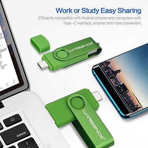 Wansenda 128 GB USB C Dual Connector Flash Drive – High-Speed USB 3.0/3.1 Memory Stick for Effortless Data Transfer on Android, PC, and Mac – Compact and Durable Storage Solution for Photos, Videos, and Files