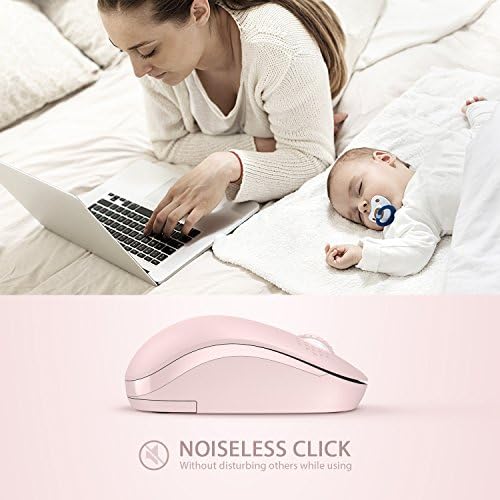 Light Blue Wireless Mouse – Ultra-Quiet 2.4 GHz Noiseless Computer Mouse with USB Receiver for Seamless Windows Experience – Portable, Ergonomic Design for Home, Office, or Travel