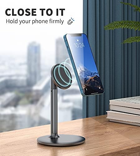 Magnetic Gooseneck Phone Holder Mount for iPhone 16/15/14/13/12 – Magnetic Stand Tabletop Clamp 360°Rotation Adjustable for Office/Home Compatible with iPhone 16 15 14 13 12 Mini Plus Pro Max – Enhanced Compatibility and Speed