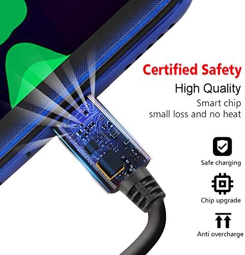 High-Speed USB C Type C Cable 3 A Fast Charge 4-Pack – 3.28 ft Durable USB A to C Cord for Samsung Galaxy S10, S9, S8, S20 Plus, Note 20, 10, 9 & Universal Devices – Enhanced Power Delivery & Data Transfer Efficiency