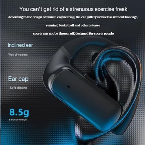 Elevate Your Audio Experience with Bluetooth 5.1 Sports Earbuds – Ergonomic Earhook Design for Secure Comfort, Immersive HD Sound for Gaming and Workouts, Sweatproof Durability for Active Lifestyles (Black)