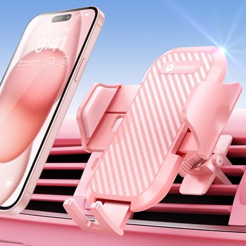 VICSEED Universal Car Phone Holder Mount – Super Stable Air Vent Cradle for Hands-Free Operation – Enhanced Compatibility with i Phone 16, 15 Pro Max & All Smartphones – Silicone Protection for Vent & Device – Optimized for Safety and Convenience