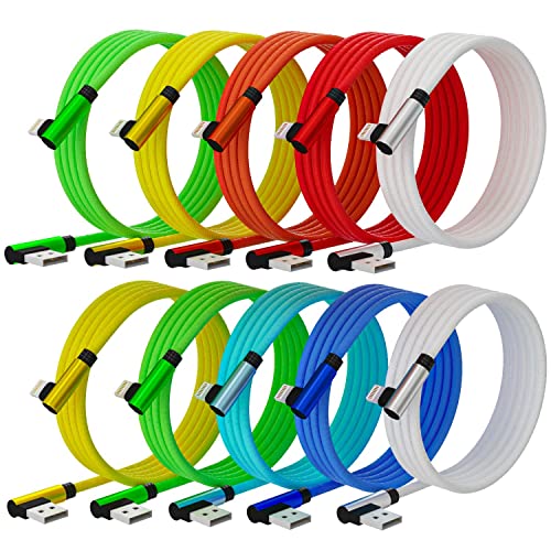 Ironten Lightning Charger 5-Pack – 6 ft Nylon Braided Fast Charging Cables for i Phone 14/13/12/11 Pro Max & i Pad – MFi Certified, Durable, Multi-Color Design for Effortless Power on the Go