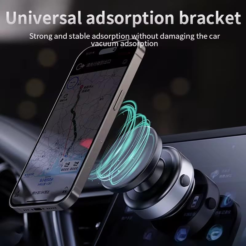 Revolutionary 360° Magnetic Phone Mount with Electric Vacuum Suction – Versatile Hands-Free Holder for Car, Gym, and Home Use, Seamlessly Compatible with Mag Safe i Phones and Various Smartphones, Ensures Ultimate Stability and Convenience for All Smooth Surfaces
