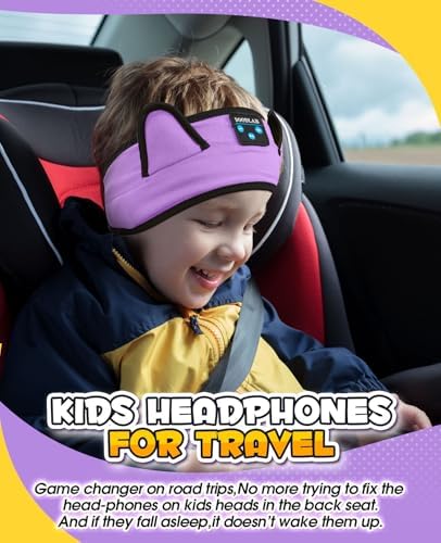 Premium Safe Listening Kids Headphones – Versatile Bluetooth & Wired Connectivity – Ultra-Comfort Stretchy Headband for Secure Fit – Travel-Friendly Audio Gear for Toddlers and Babies – Exceptional Device Compatibility – Lightweight, Durable Design for Everyday Adventures
