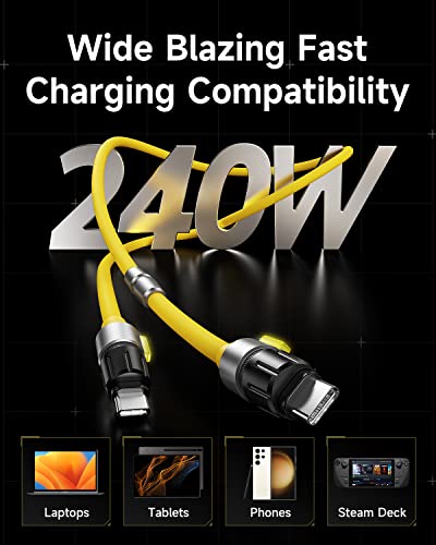 Phantom Type C to C Charging Cable – 240 W Ultra-Fast Power Delivery for Gaming Keyboards, Mac Books, i Pads, Samsung Galaxy, Google Pixel, Nintendo Switch & More (3.9 ft) – Exceptional Durability & Versatile Compatibility for Seamless Data Transfer and Charging Solutions