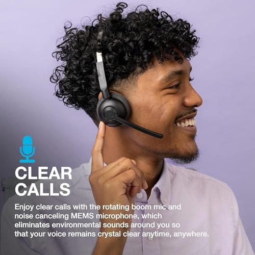 Transform Your Audio Experience with JLab Go Work Wireless On-Ear Headset – 50+ Hours of Playtime, Dual Device Bluetooth Multipoint, and Noise-Canceling Mic for Crystal-Clear Calls – Perfect for Remote Work, Gaming, and Mobile Use with Ultra-Lightweight Comfort