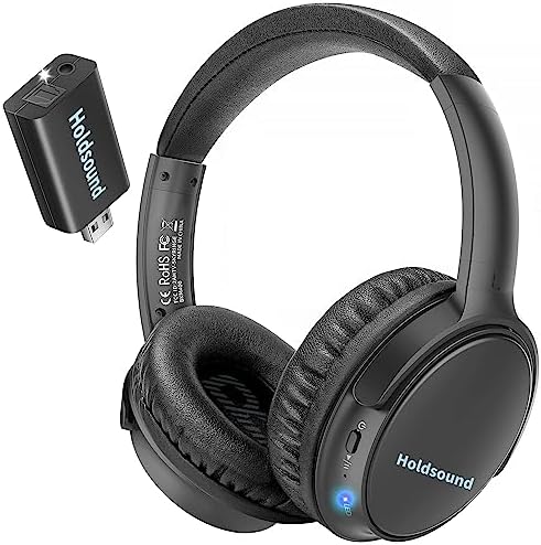 Transform Your Viewing Experience with Holdsound BKM400 Wireless TV Headphones – Exceptional 165 FT Range, Effortless Plug & Play USB Setup, and 20-Hour Battery Life for Ultimate Audio Freedom and Clarity
