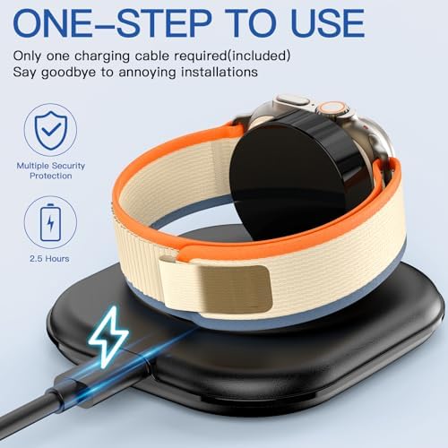 Elevate Your Apple Watch Charging Experience with Our Advanced Magnetic Dock – Ultra-Fast Charging Station for Series 2-10 and Ultra 1 2, Nightstand Mode Functionality, Compact Design for Travel, Superior Stability for Everyday Use, Effortless Power Delivery and Modern Aesthetic